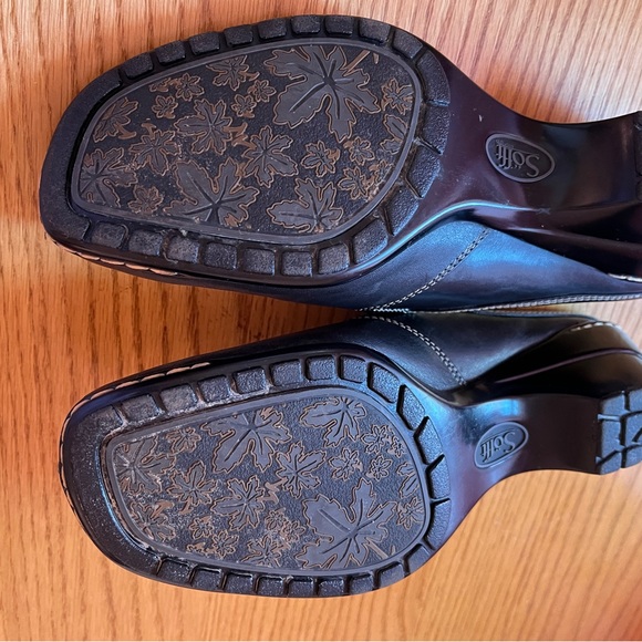 SOFFT Black Leather Open-back Slide Mule Clogs size 7.5 1029401 Great Condition - Picture 4 of 10